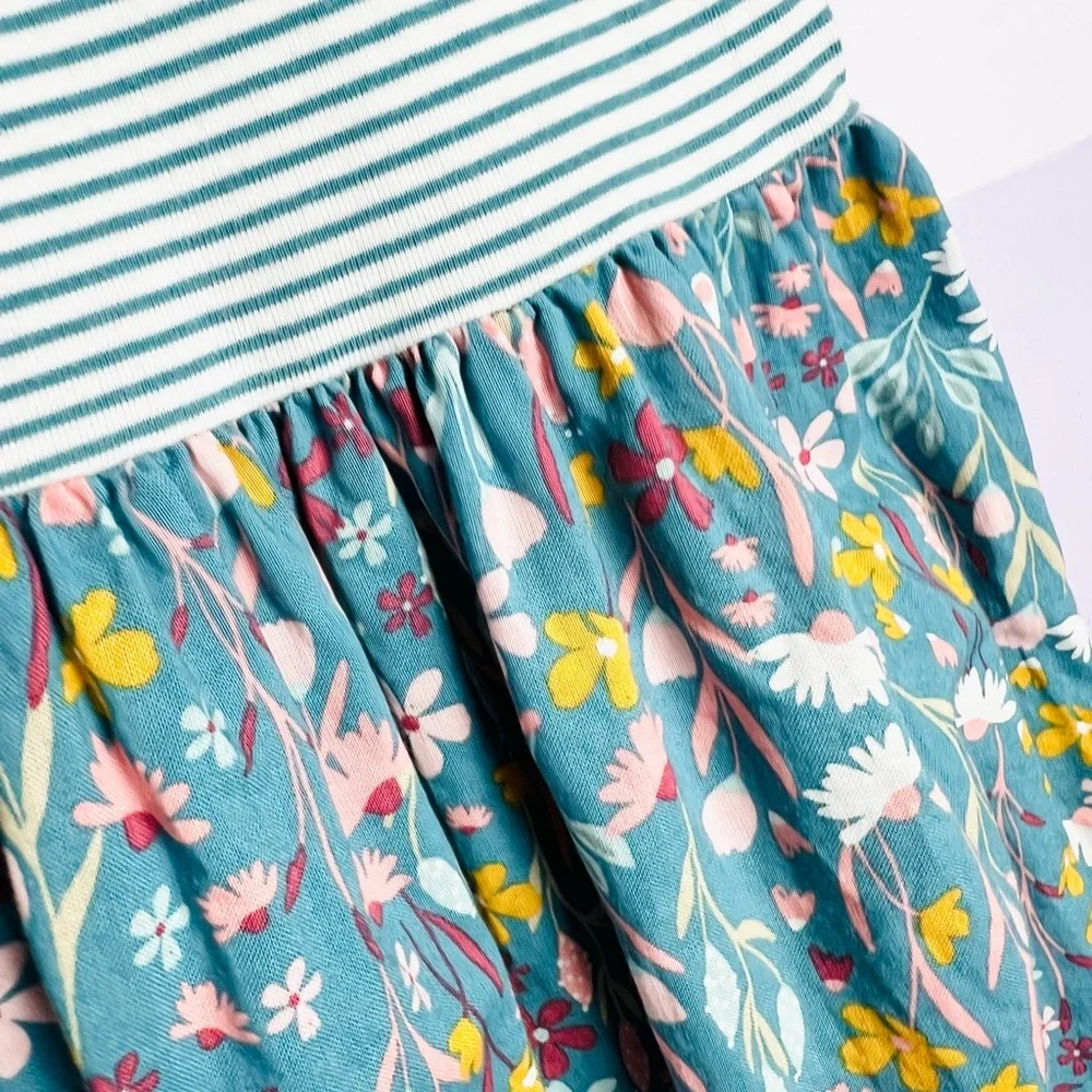 Carters Floral Dress, Size 12, stripped top - Picture 2 of 5